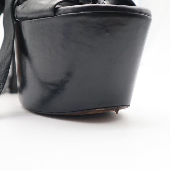 Saint Laurent Platform Strappy Lace Up Sandals Size 35 - Picture 10 of 11